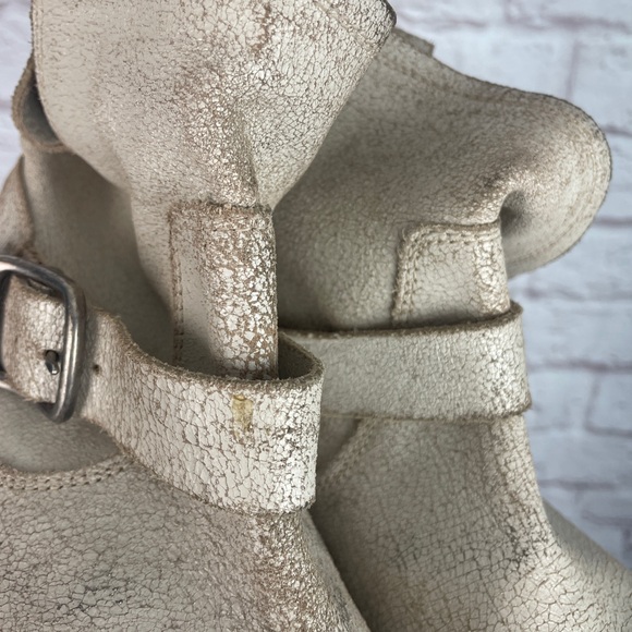 Frye Crackle White Leather Veronica Short Bootie Size 7.5 - Picture 4 of 9